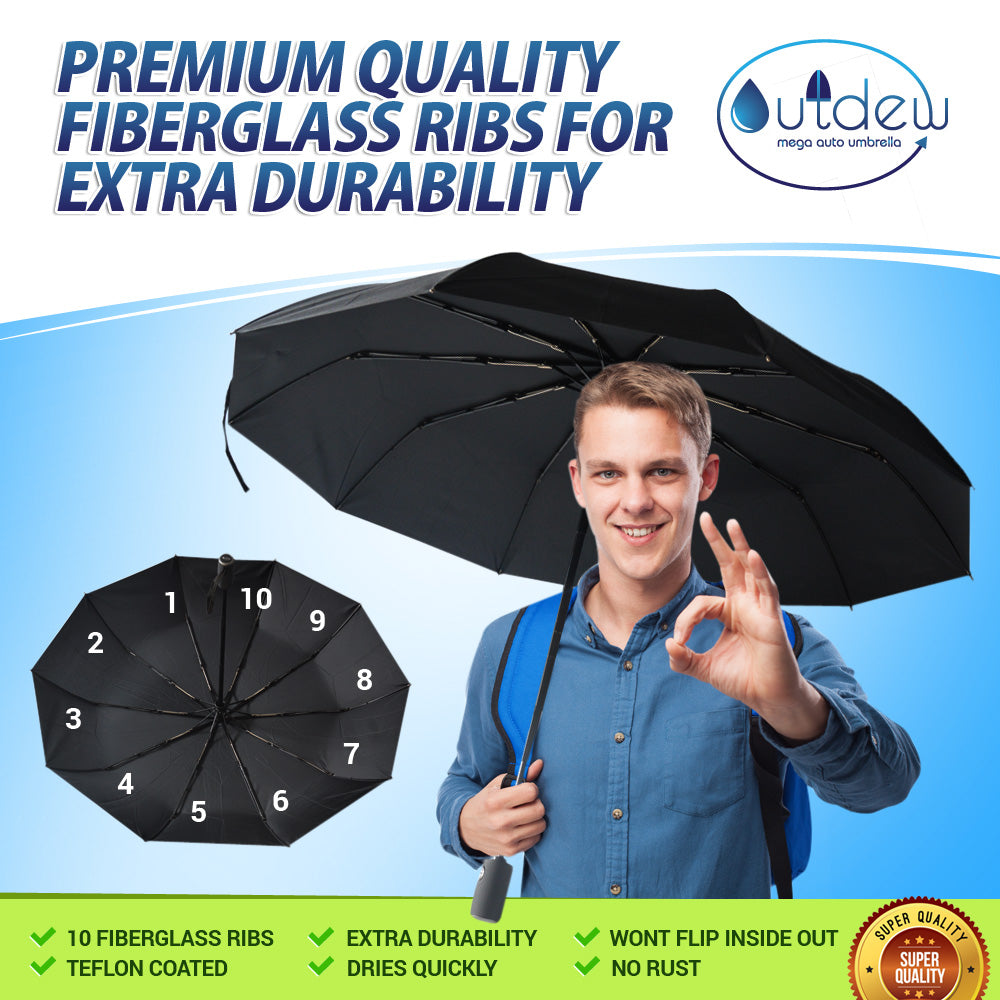 automatic Compact Travel Umbrella Windproof - Unbreakable Double